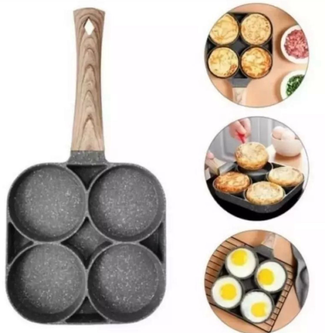 Sartén Antiadherente 4 Puestos: ¡Cocina sin Límites con Estilo y Facilidad! 🍳