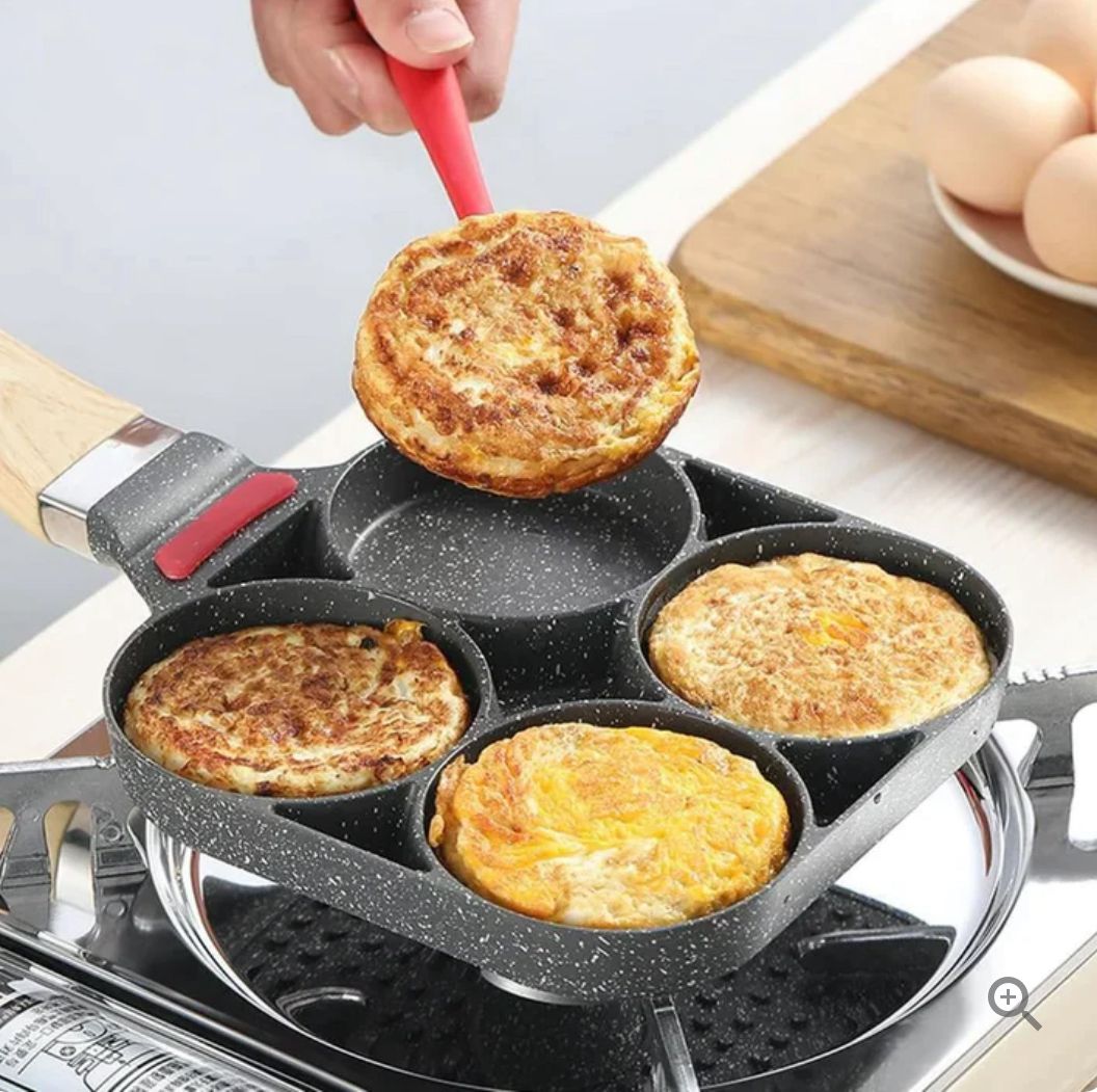 Sartén Antiadherente 4 Puestos: ¡Cocina sin Límites con Estilo y Facilidad! 🍳